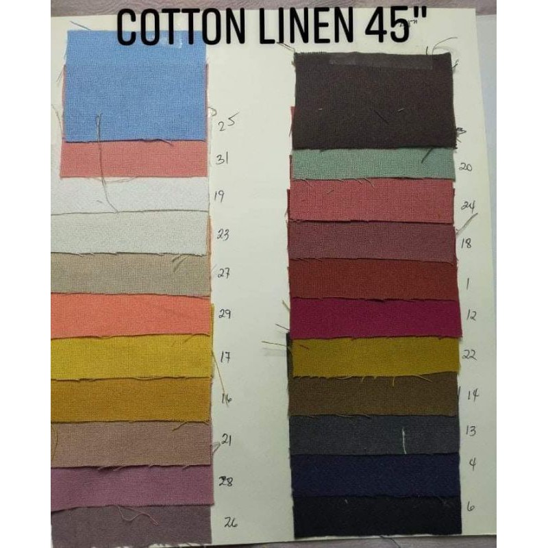 Cotton Linen Fabric (Per Yard) (2nd Row Colors)