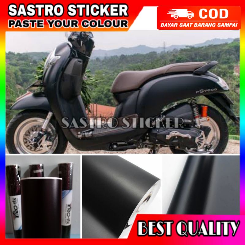 HITAM Doff BLACK MOTORCYCLE SCOTLET STICKER/DOFF BLACK STICKER | Shopee ...