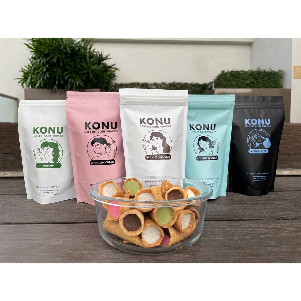 KONU Bites Chocolate Cone Snacks Regular Flavors | Shopee Philippines