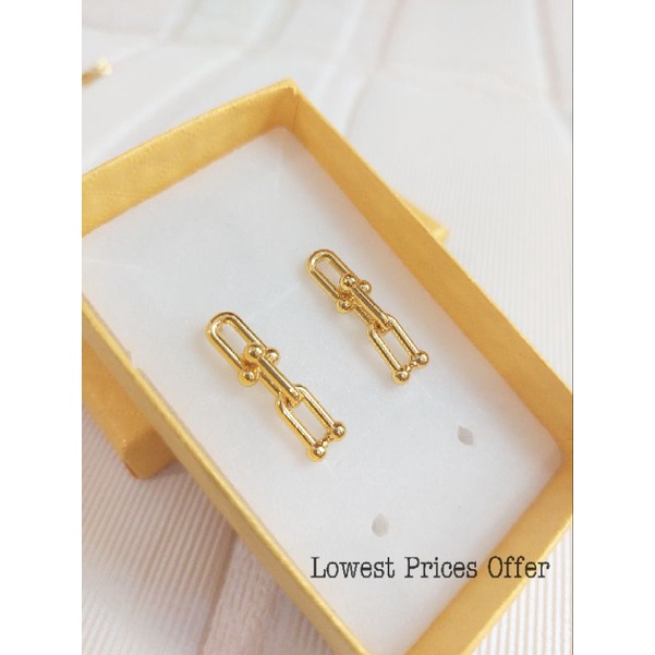 24k Gold New Trend Hardware Stud Earrings Shopee Philippines