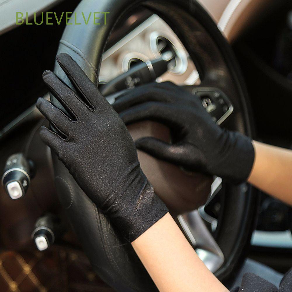 BLUEVELVET Pure Color Sun Protection Gloves Elastic Thin Cycling