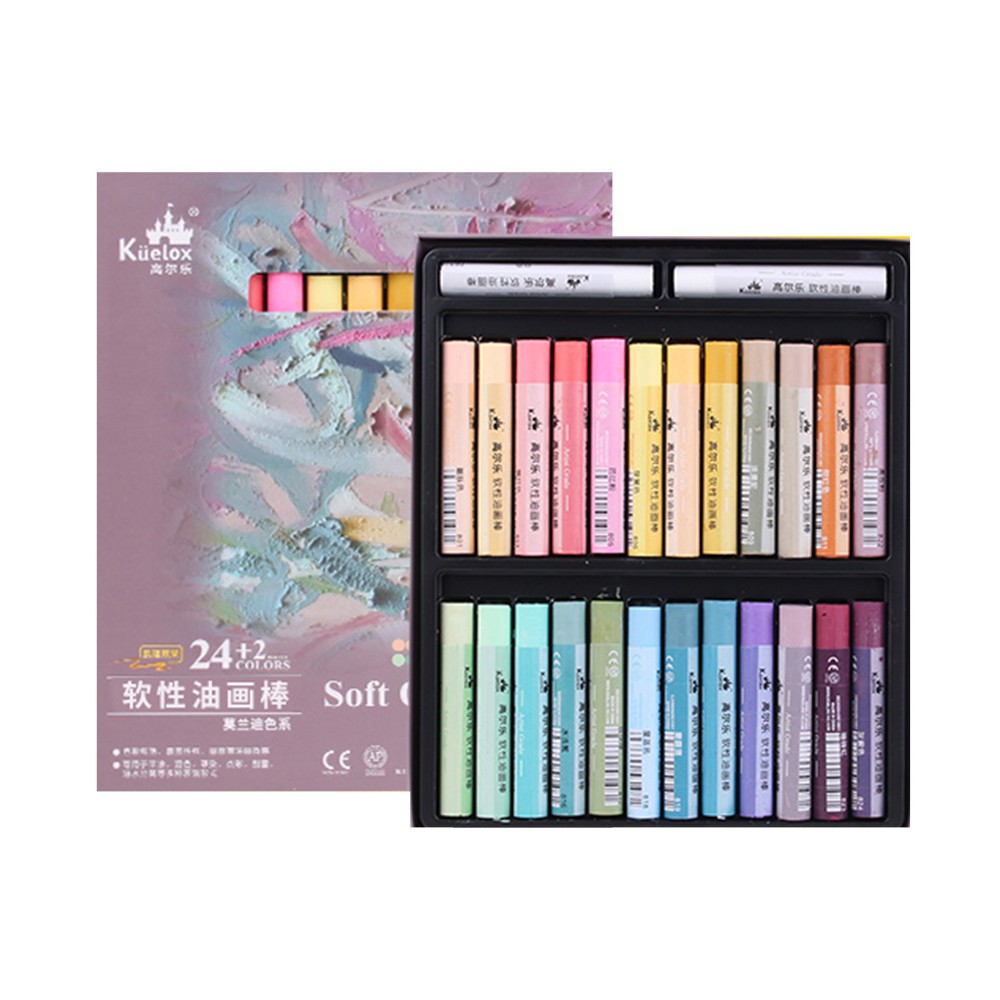 Kuelox Oil Pastels 24/36 Colors Soft Intense Pastel Stick Oily Crayons ...