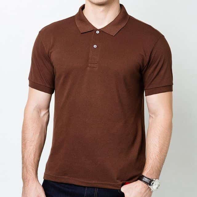 Chocolate brown polo shirt best sale