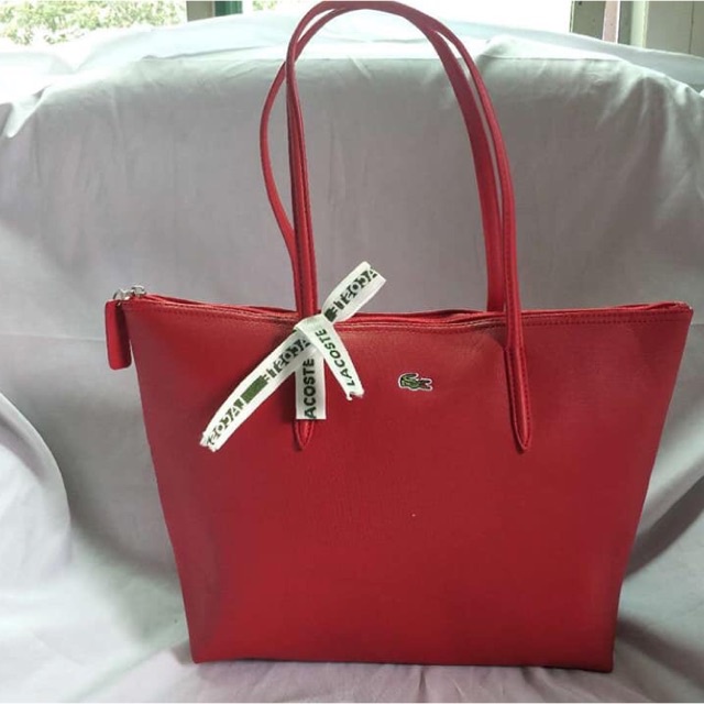 Lacoste red deals tote bag