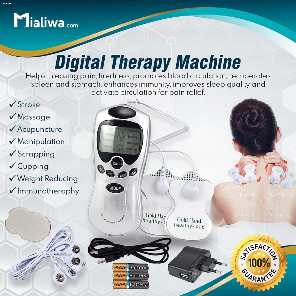 Hand Sanitizers¤☬Digital Therapy Machine With 2 Pads, Full Body Massage, Electric Pulse Massager