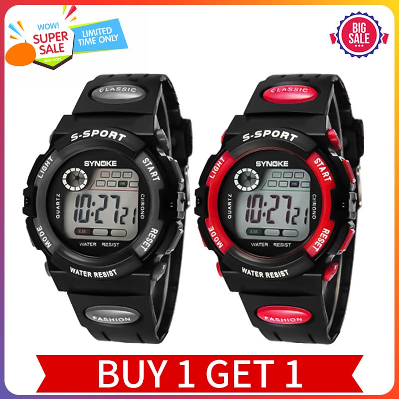2PCS Rubber Digital Kids' Watch Waterproof Children's Watches COD Boy ...