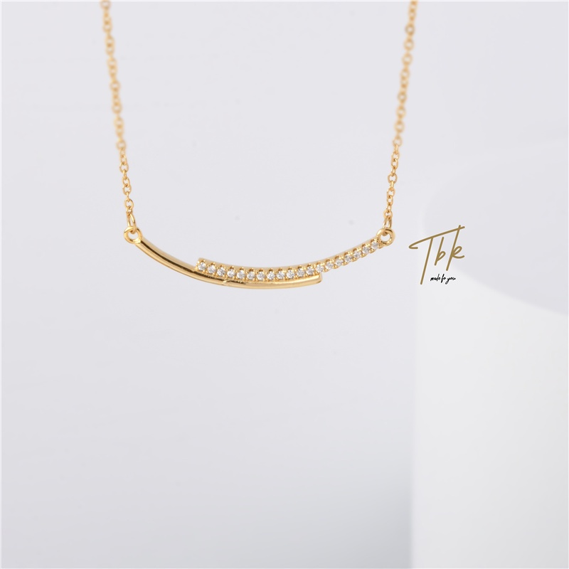 TBK 18K Gold Cubic Zirconia Pendant Necklace Accessories For Women 230N