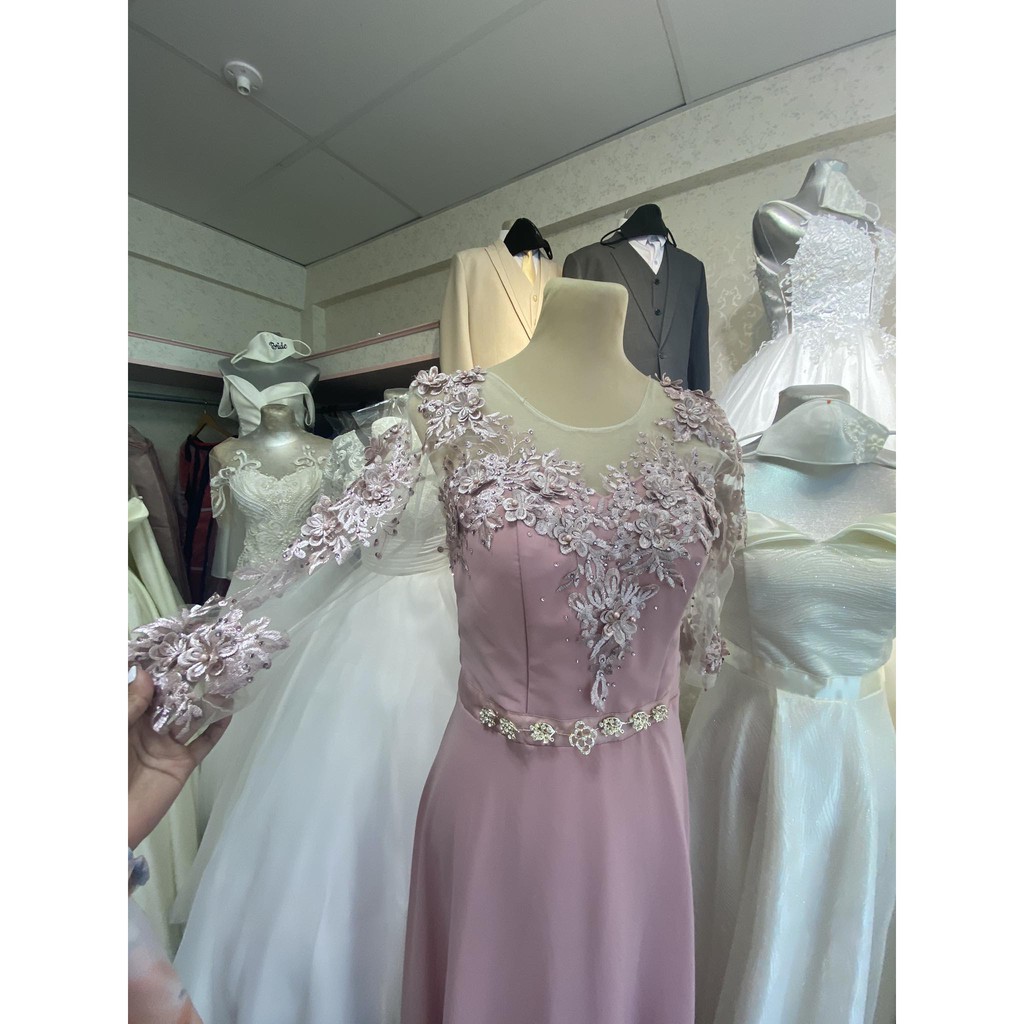 Old Rose Long Gown for Mother of Bride and Groom Shopee Philippines