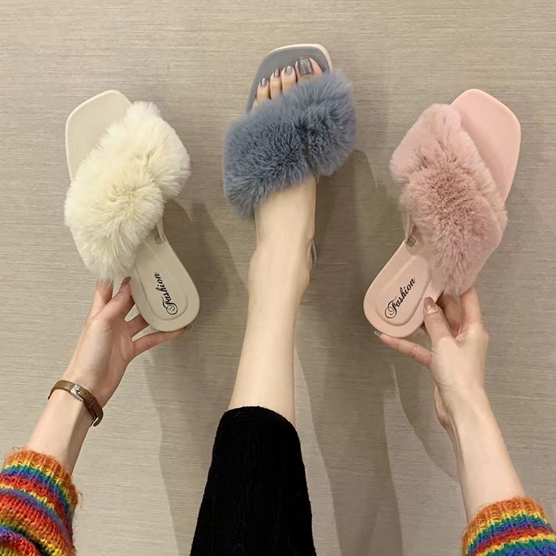 Hairy slippers best sale for ladies