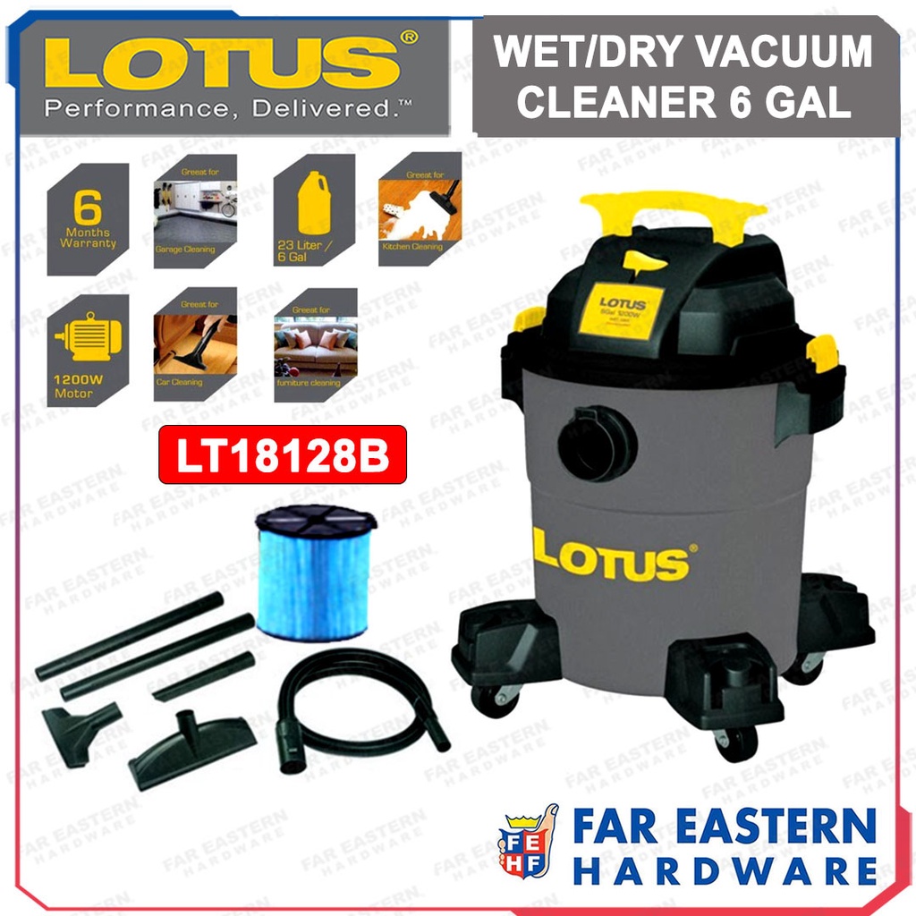 LOTUS Vacuum Cleaner + Blower Cleaner Wet/Dry 6 Gallons LT18128B LTVAC