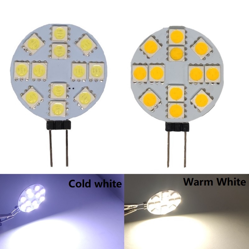 AC12V LED G4 Round Spotlight Bulb 2W 3W 5730 15/24leds No Flicker Range ...