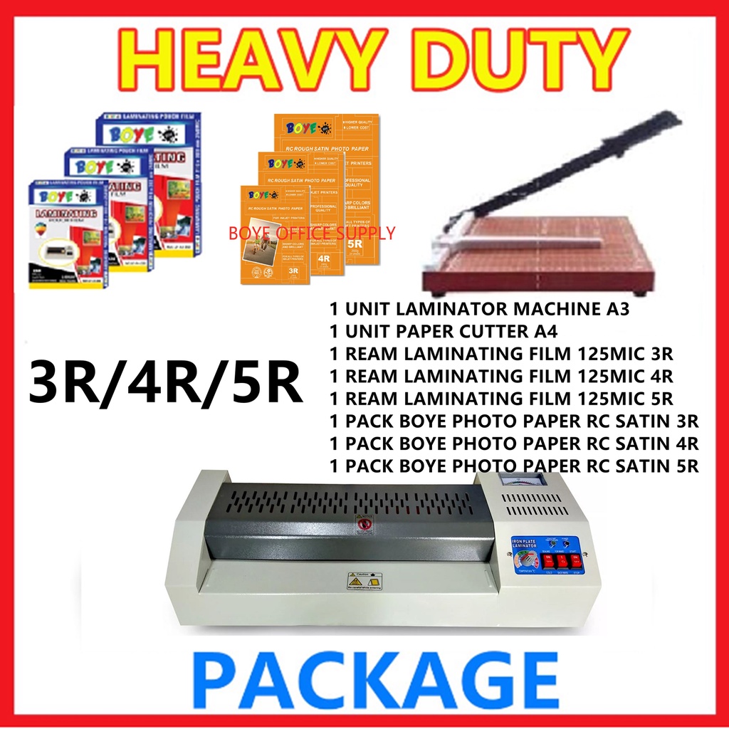 Laminator Machine Package Set with Laminating Film/Photo Paper SATIN 3R
