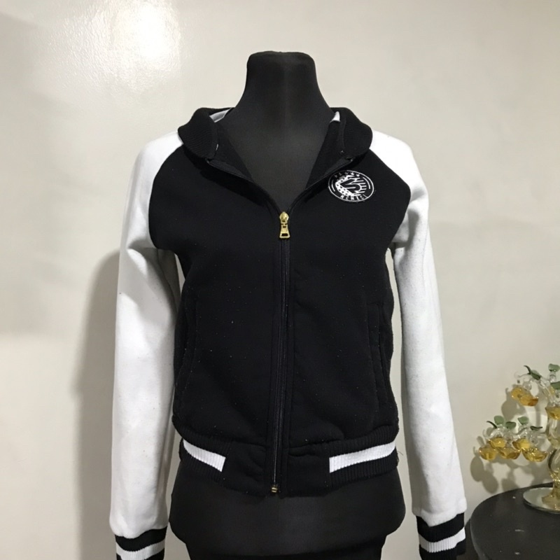 Black and white varsity jacket Shopee Philippines