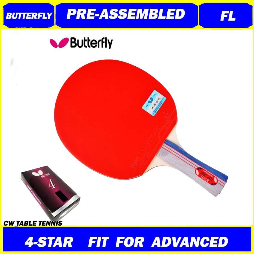 BUTTERFLY TBC 401 FL YUKI RUBBER SHAKEHAND TABLE TENNIS RACKET PING