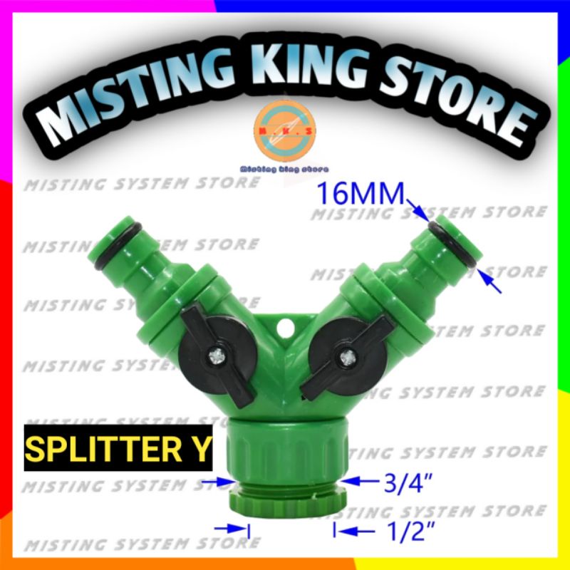 Splitter QUICK RELEASE WATER FAUCET TYPE Y DRAT INSIDE 1/2 3/4 INCH ...