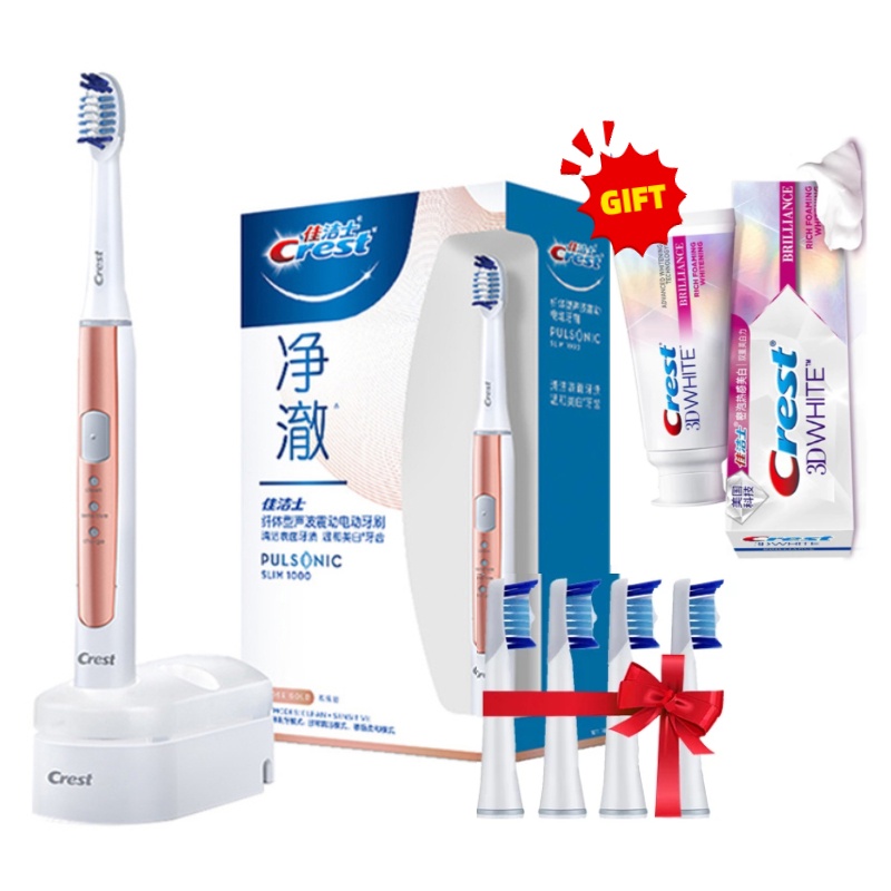 Crest Pulsonic Electric Toothbrush Slim Clean Teeth Whitening Smart