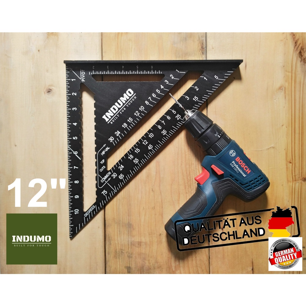 Speed Square Rafter Square Solid Aluminum Matte Black Triangle Ruler