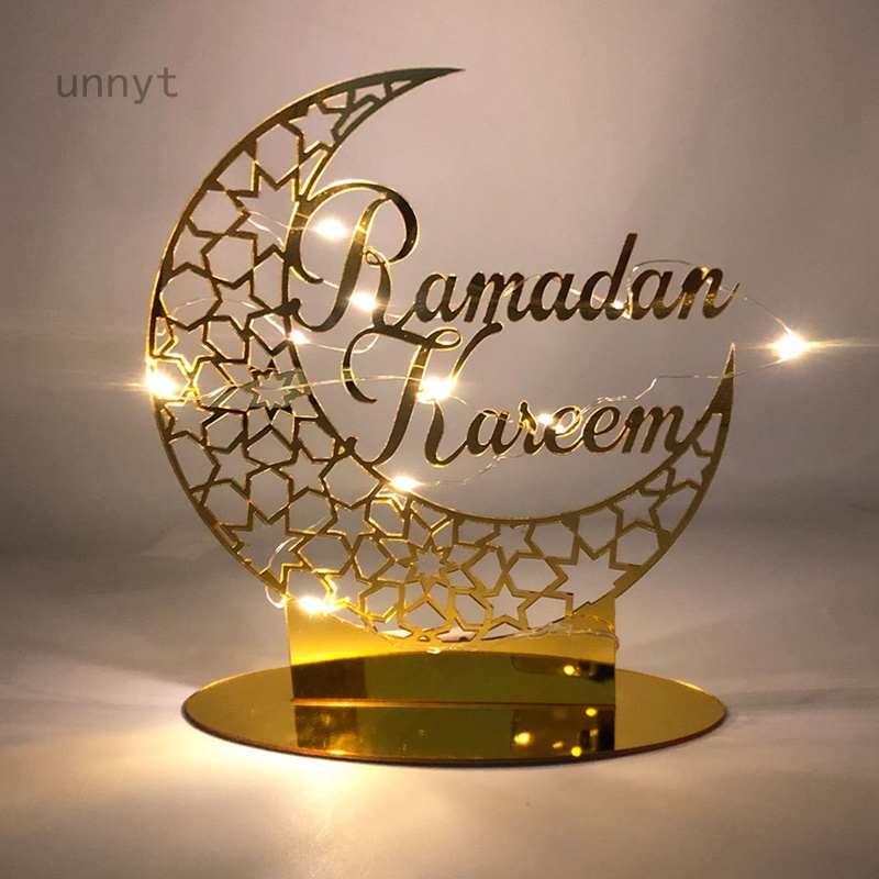 Eid Mubarak Ramadan Decorations Acrylic Ornament Golden Ramadan ...