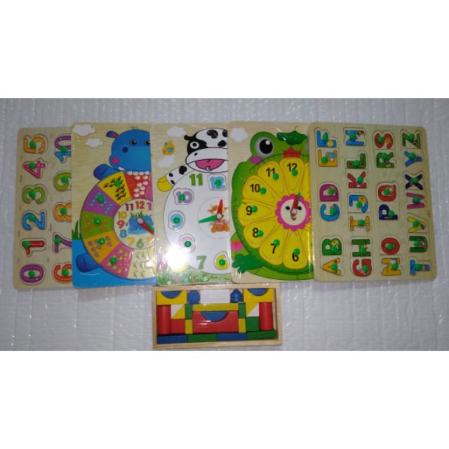 EDUCATIONAL TOYS ABC/NUMBERS/CLOCK and BLOCKS (KIDS AND TODDLERS ...