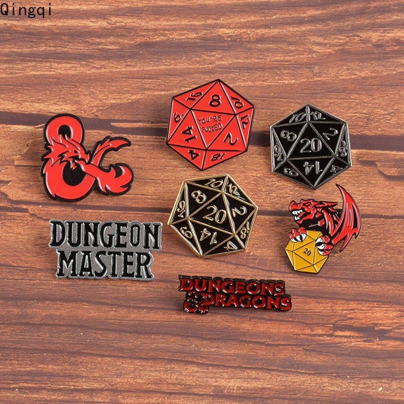 D20 Sided Dice Dungeons And Dragons Enamel Brooches Pin Lapel Pin Funny Dnd Button Badge Jewelry 4110