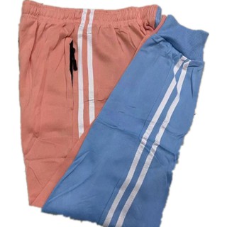 Two Toned Jogger Pants 2 lines With Zipper High Quality Track Pants