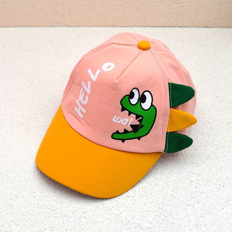 Kids Cartoon Hello Dinosaur Print Hats Cute Breathable Baby Boy Girl Baseball Cap For Child 6 24 Month