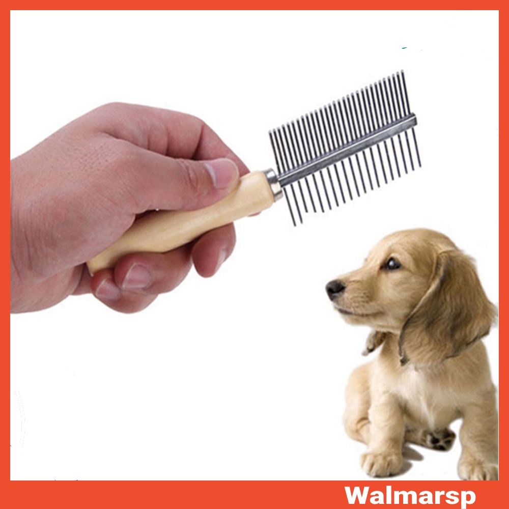 Pet Dog Cat Double Side Metal Row Teeth Brush Massaging Grooming Hair ...