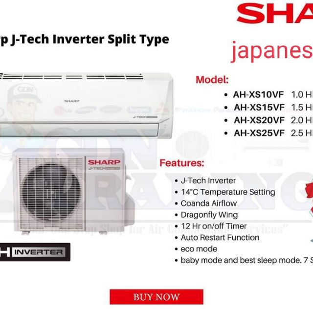 sharp j tech inverter ah xs10vf