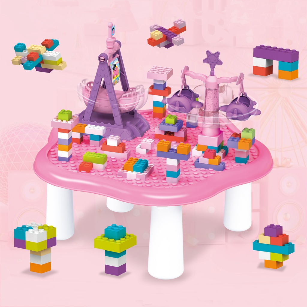 Miigu 4D DIY Dinosaur Mini Building Block Table Mini Lego Table for