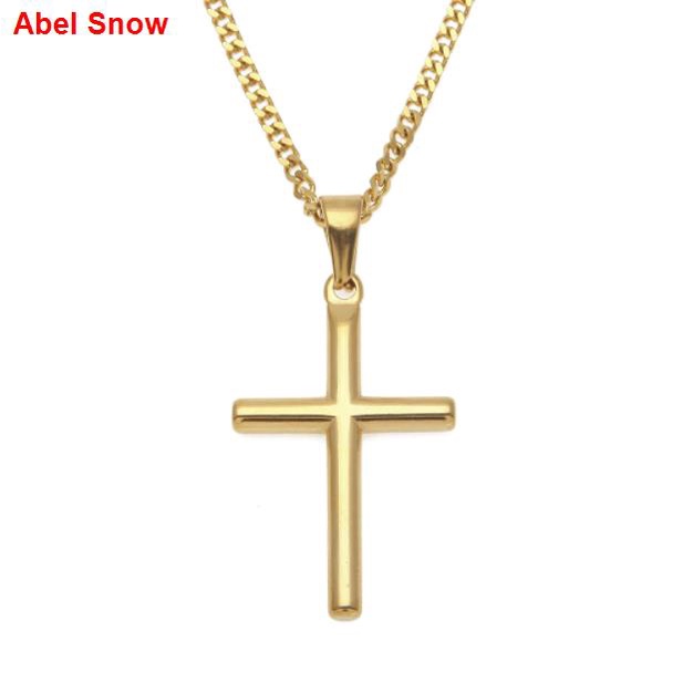 18k Saudi Gold Cross Pendant For Men Kwintas For Men Golden Stainless   27f3053a8aac5a9736461aa5f27c07ee