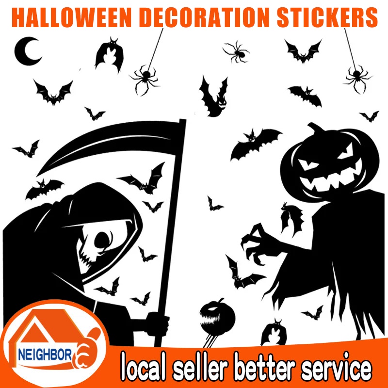 【In Stock】Halloween Giant Ghost Monster Ghost Shadow Window Sticker ...