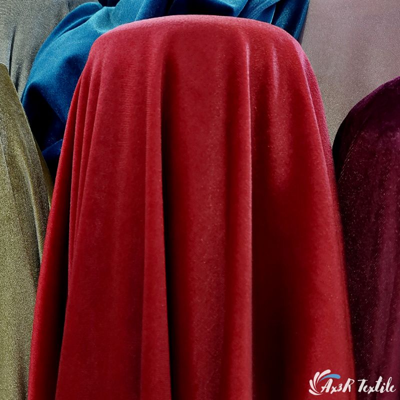MERAH Streth Red Velvet Material/Clothing Imported Velvet Fabric ...