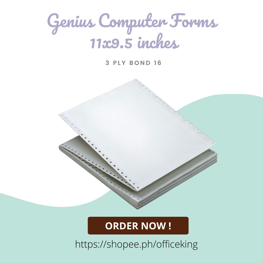 Genius Computer Form 11x9.5 inches 3 ply Bond 16 | Shopee Philippines