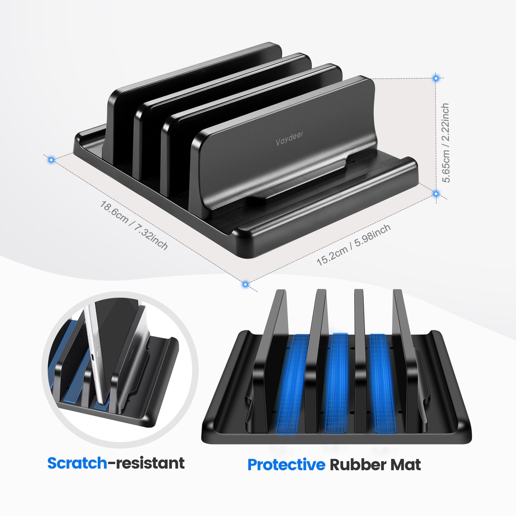 Vertical Laptop Stand Durable Plastic Dual Laptop Holder with ...