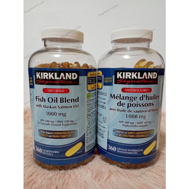 KIRKLAND SIGNATURE Fish Oil Blend 1000mg (360 softgels) Shopee
