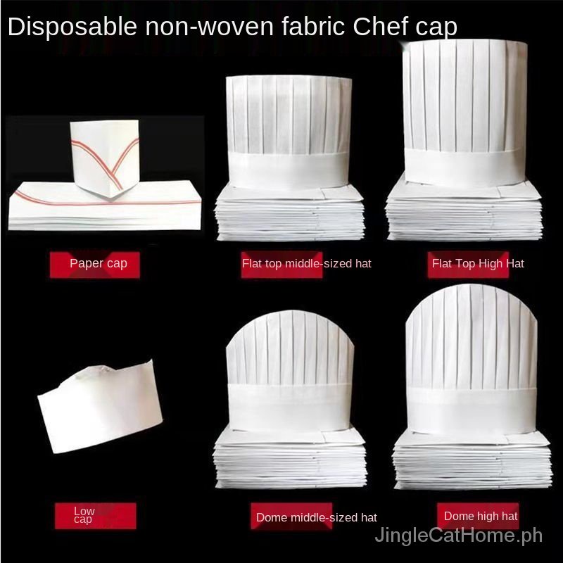 【COD】 Disposable Chef Hat Paper Cap Medium and High Cap Non-Woven Plant ...
