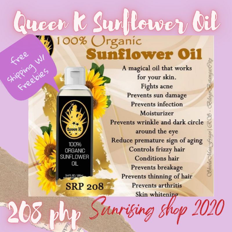 Queen K Sunflower Oil 100 Organic Shopee Philippines