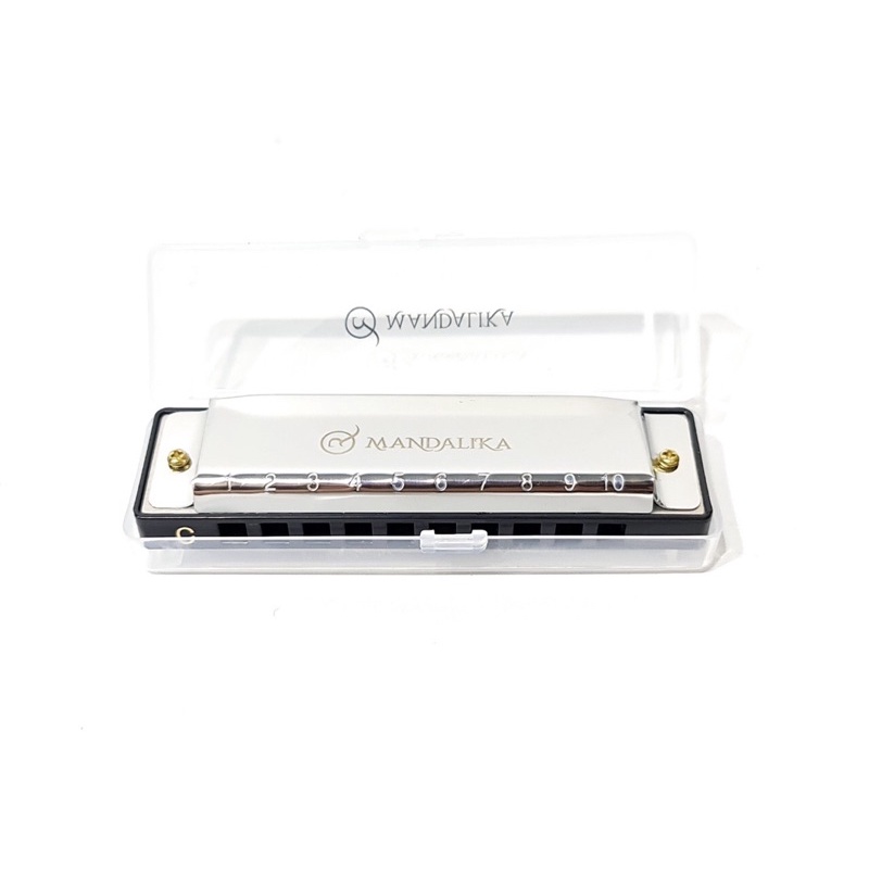 Original MANDALIKA Brand Harmonica, 10 Hole Model, Silver Color, C Tone ...