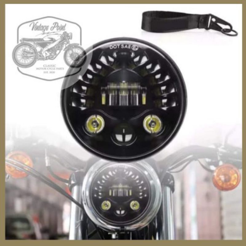 LED lights for cafe racer classic bikes bright headlight | Shopee ...