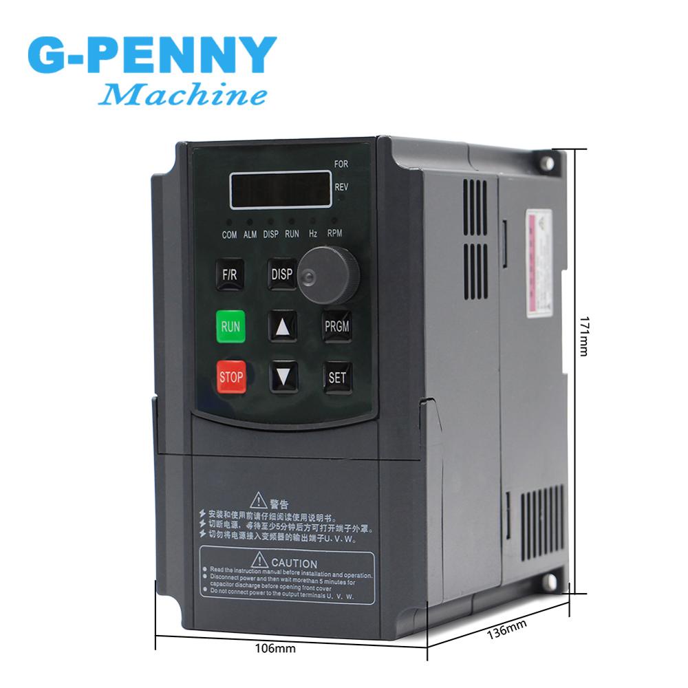 Free Shipping 220v 1 5kw Inveter 2 2kw Vfd Frequency Converter Variable Frequency Drive Spindle