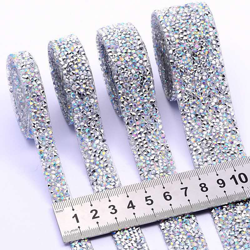 1 yard/roll Handmade DIY silver white AB diamond belt, clothing ...