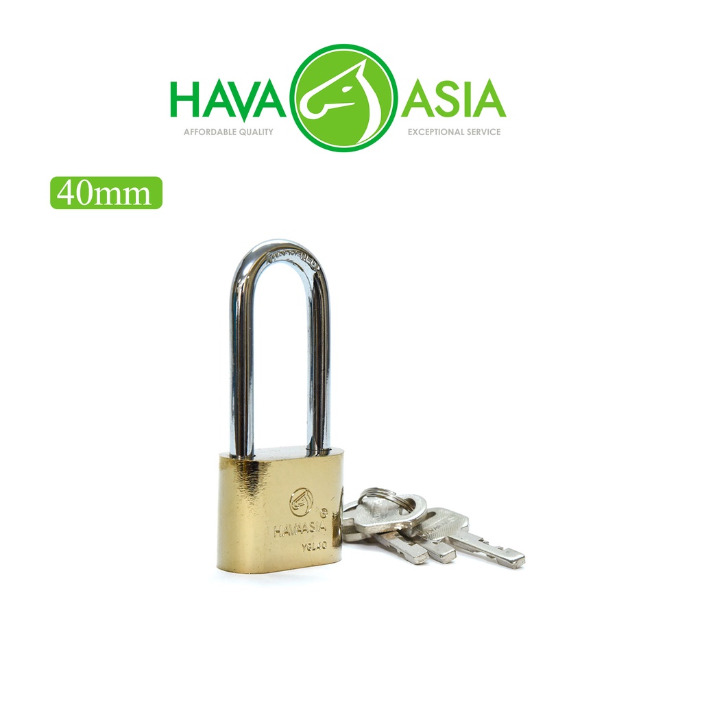 HavaAsia Heavy Duty Solid Brass Long Shackle Padlock High Security ...
