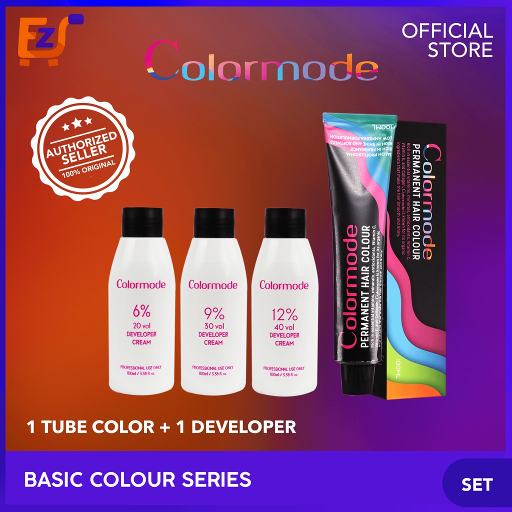 EZ DEAL Colormode Permanent Hair Colour Basic Color Series w/ Developer ...