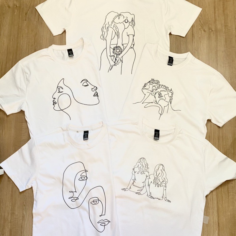 Line Art Minimalist Cotton Shirts LGBT Gay Pride Shopee Philippines