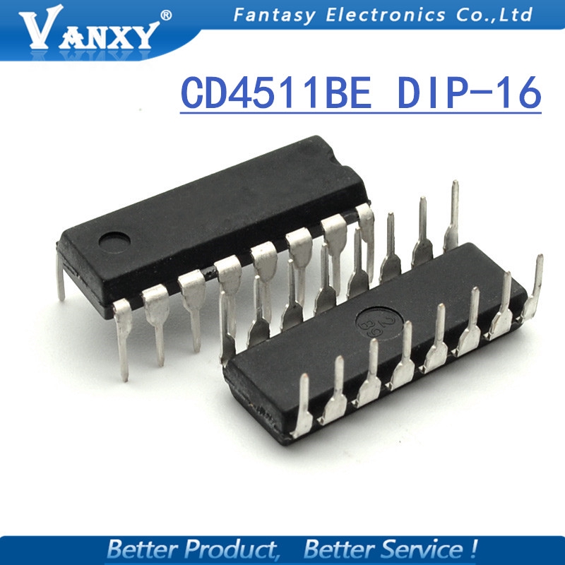 10PCS CD4511BE DIP16 CD4511 DIP 4511BE DIP-16 HEF4511BP LogicIC ...