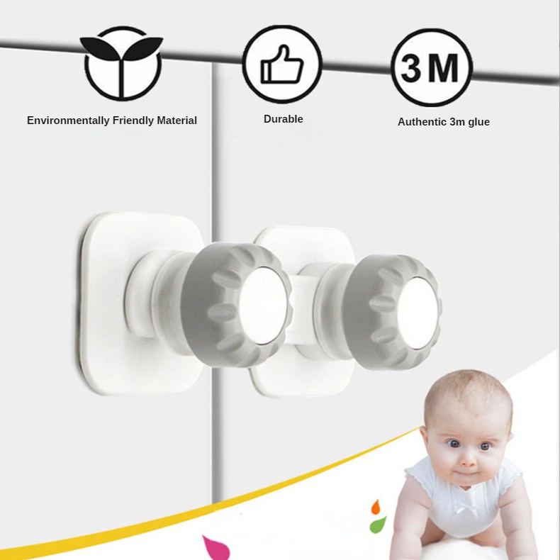 Child Safety Lock Double Door Refrigerator Lock Baby Protection Without ...