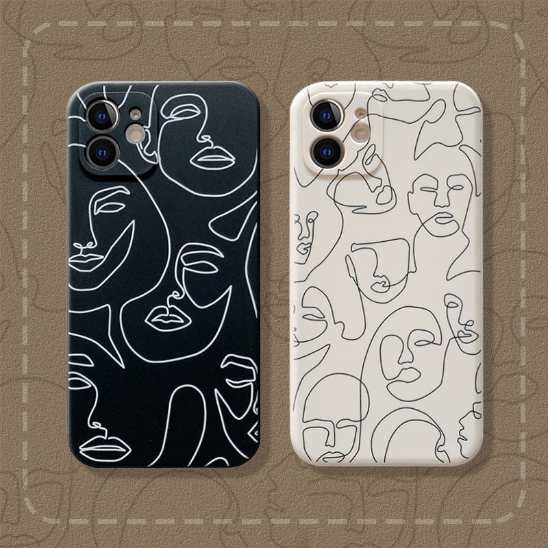 Abstract Art Line Face Painting Design Phone Case Compatible For