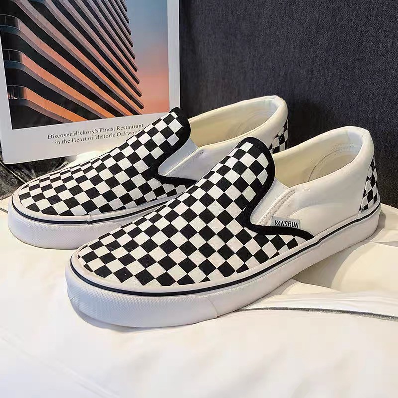 Checkerboard Slip On Canvas Shoes For Women Low Cut | Shopee Philippines