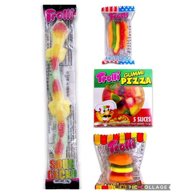 Trolli Gummy Candies (Sour Gecko, Mini Burger, Pizza, Hotdog) | Shopee ...