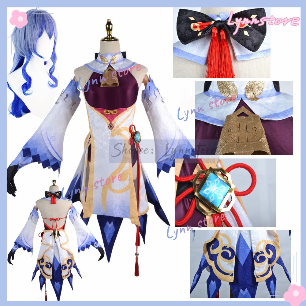 Genshin Impact Liyue Ganyu Cosplay Costume Anime Halloween Party Fancy 